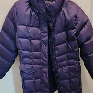 Blue Long Puffer Down Coat by L.L.Bean- Size Medium